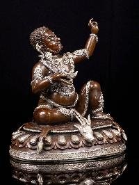[milarepa], Buddhist Handmade Statue, [silver And Chocolate Oxidized]