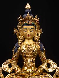 [aparimita] With Double Base, Buddhist Handmade Statue, [full Gold Plated], [stone Setting], [face Painted]