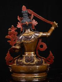 [manjushri], Buddhist Handmade Statue, [partly Gold Plated], [face Painted]