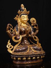 [chenrezig], Buddhist Handmade Statue, [partly Gold Plated], [face Painted]