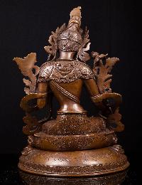 [white Tara] With Double Base, Buddhist Handmade Statue, [chocolate Oxidized]