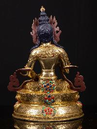 [vajrasattva] With Double Base, Buddhist Handmade Statue, [full Gold Plated], [stone Setting], [face Painted]