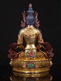 [aparimita], Buddhist Handmade Statue, [full Gold Plated], [stone Setting], [face Painted]