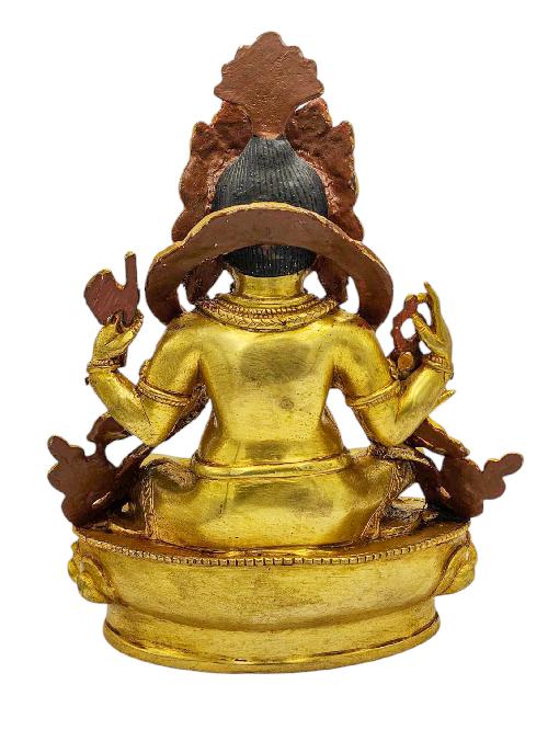 Crystal Ganesh Statue With [metal - Stone Craft] - Partly Gold Plated