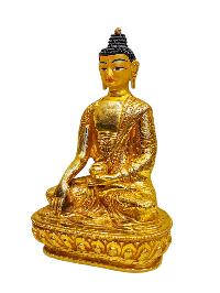 [shakyamuni Buddha, Buddhist Miniature Statue [full Gold Plated], [face Painted]