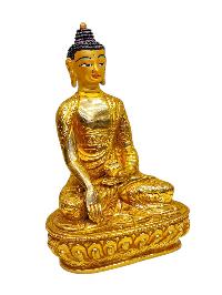 [shakyamuni Buddha, Buddhist Miniature Statue [full Gold Plated], [face Painted]