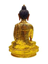 [shakyamuni Buddha, Buddhist Miniature Statue [full Gold Plated], [face Painted]