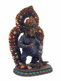 [black Jambhala], Buddhist Miniature Statue, [thangka Color Finishing]