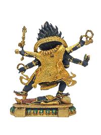 [mahakala Six Arms], Buddhist Miniature Statue, [thangka Color Finishing]