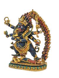 [mahakala Six Arms], Buddhist Miniature Statue, [thangka Color Finishing]