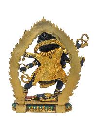 [mahakala Six Arms], Buddhist Miniature Statue, [thangka Color Finishing]