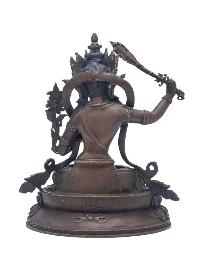 [manjushri], Buddhist Miniature Statue, [chocolate Oxidized], [face Painted]