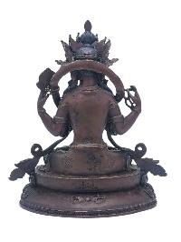 [chenrezig], Buddhist Miniature Statue, [chocolate Oxidized], [face Painted]
