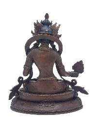 [white Tara], Buddhist Miniature Statue, [chocolate Oxidized], [face Painted]