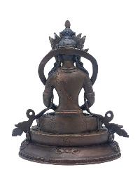 [aparimita], Buddhist Miniature Statue, [chocolate Oxidized], [face Painted]