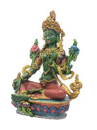 [green Tara], Buddhist Miniature Statue, [thangka Color Finishing]