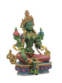 [green Tara], Buddhist Miniature Statue, [thangka Color Finishing]