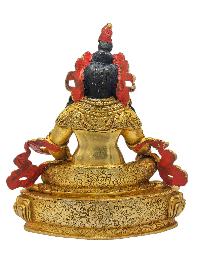 [yellow Jambhala], Buddhist Miniature Statue, [full Gold Plated], [face Painted]