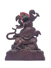 [vajrapani], Buddhist Miniature Statue, [chocolate Oxidized], [thangka Color Finishing]