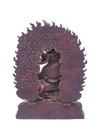 [vajrapani], Buddhist Miniature Statue, [chocolate Oxidized], [thangka Color Finishing]