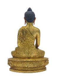 [shakyamuni Buddha], Buddhist Miniature Statue, [full Gold Plated], [face Painted]