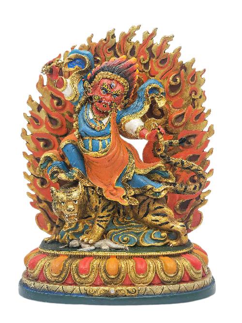 This 12cm tall Dorje Drolo, Buddhist Miniature Statue, Thangka Color Finishing (Product Code: HMS35761) weighs 0.51kg and is available at an offer price of US$60.