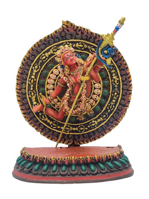 This 12cm tall Akash Yogini, Buddhist Miniature Statue, Thangka Color Finishing (Product Code: HMS35763) weighs 0.24kg and is available at an offer price of US$48.