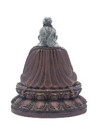 [4th Zhabdrung Rinpoche], Buddhist Miniature Statue, [chocolate Oxidized], [thangka Color Finishing]