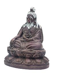 [4th Zhabdrung Rinpoche], Buddhist Miniature Statue, [chocolate Oxidized], [thangka Color Finishing]