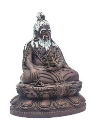 [4th Zhabdrung Rinpoche], Buddhist Miniature Statue, [chocolate Oxidized], [thangka Color Finishing]
