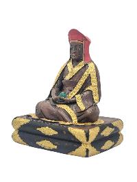 [gampopa], Buddhist Miniature Statue, [chocolate Oxidized]