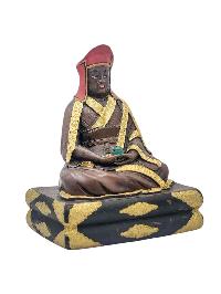 [gampopa], Buddhist Miniature Statue, [chocolate Oxidized]