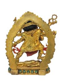 [black Jambhala], Buddhist Miniature Statue, [full Gold Plated], [face Painted]