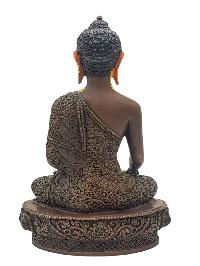 [shakyamuni Buddha], Buddhist Miniature Statue, [chocolate Oxidized], [face Painted]