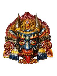 Buddhist Wooden Mask Of [garuda], Tibetan Style Wtih [traditional Colors], Poplar Wood