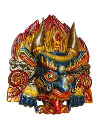 Buddhist Wooden Mask Of [garuda], Tibetan Style Wtih [traditional Colors], Poplar Wood
