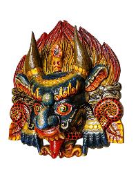 Buddhist Wooden Mask Of [garuda], Tibetan Style Wtih [traditional Colors], Poplar Wood