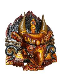 Buddhist Wooden Mask Of [garuda], Tibetan Style Wtih [traditional Colors], Poplar Wood