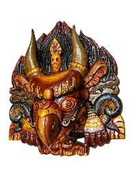 Buddhist Wooden Mask Of [garuda], Tibetan Style Wtih [traditional Colors], Poplar Wood