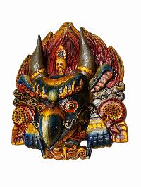Buddhist Wooden Mask Of [garuda], Tibetan Style Wtih [traditional Colors], Poplar Wood