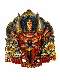 Buddhist Wooden Mask Of [garuda], Tibetan Style Wtih [traditional Colors], Poplar Wood