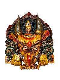 Buddhist Wooden Mask Of [garuda], Tibetan Style Wtih [traditional Colors], Poplar Wood