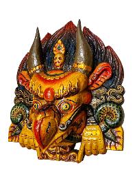 Buddhist Wooden Mask Of [garuda], Tibetan Style Wtih [traditional Colors], Poplar Wood