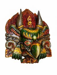 Buddhist Wooden Mask Of [garuda], Tibetan Style Wtih [traditional Colors], Poplar Wood