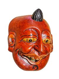 Buddhist Wooden Mask Of [joker], Tibetan Style Wtih [traditional Colors], Poplar Wood