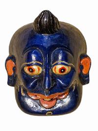 Buddhist Wooden Mask Of [joker], Tibetan Style Wtih [traditional Colors], Poplar Wood