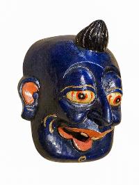 Buddhist Wooden Mask Of [joker], Tibetan Style Wtih [traditional Colors], Poplar Wood
