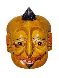 Buddhist Wooden Mask Of [joker], Tibetan Style Wtih [traditional Colors], Poplar Wood