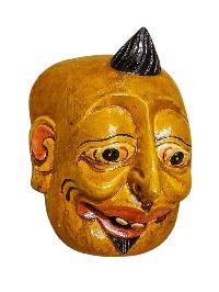 Buddhist Wooden Mask Of [joker], Tibetan Style Wtih [traditional Colors], Poplar Wood