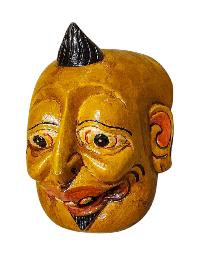Buddhist Wooden Mask Of [joker], Tibetan Style Wtih [traditional Colors], Poplar Wood